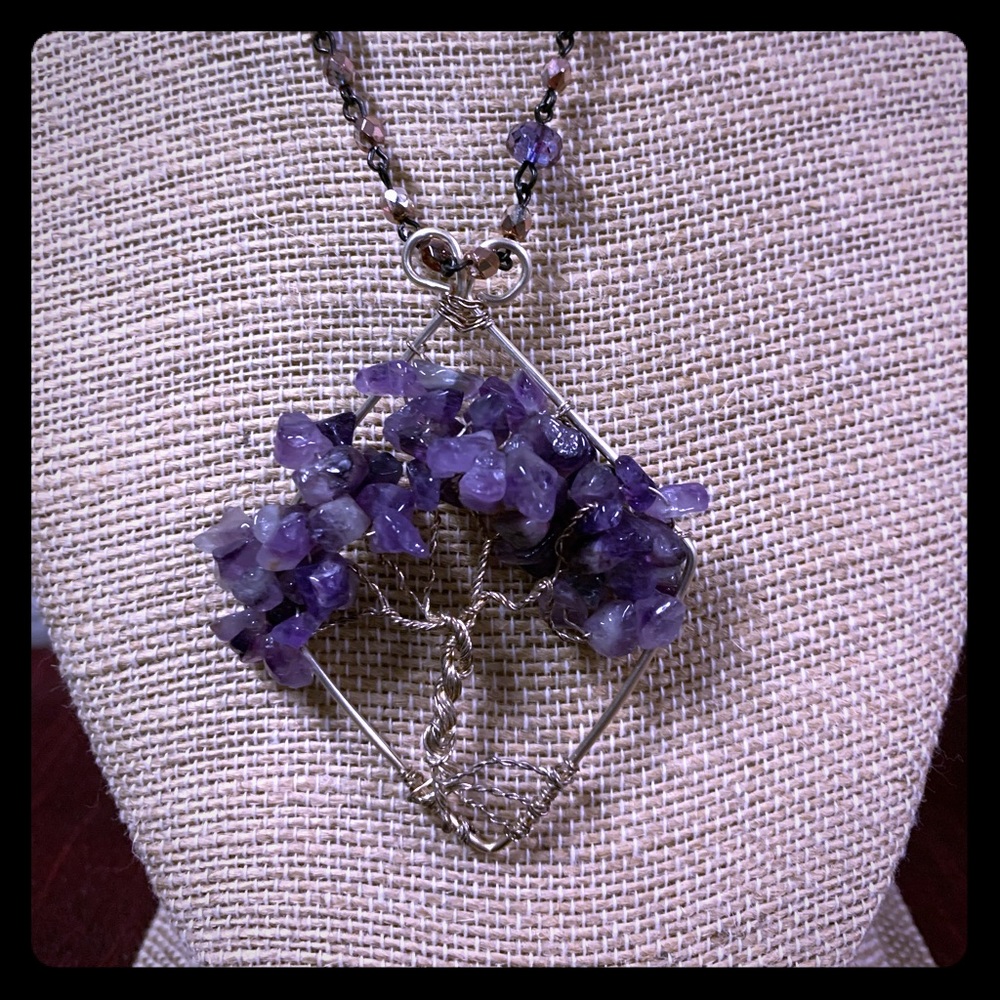 Amethyst Tree of Life pendant Necklace - Picture 1 of 2